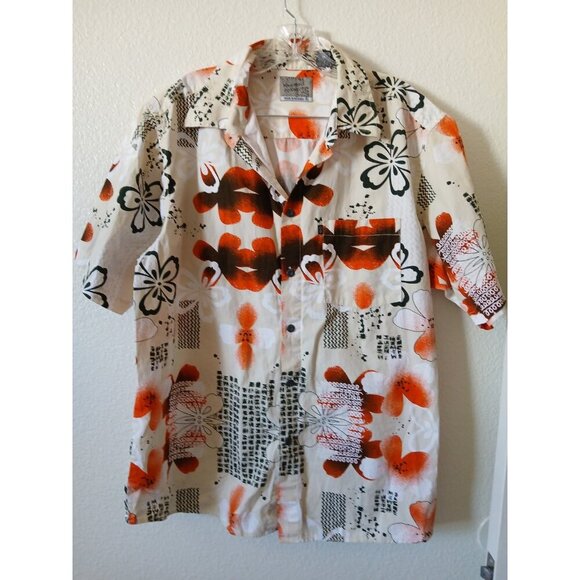 Pineapple Connection Shirt Mens XL White Hawaiian  Buttonup Floral Hawaii Design - Picture 1 of 12